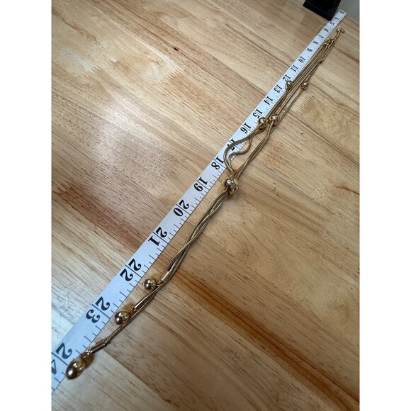 Alfani Gold-Tone Multi-Strand Ball Station Lariat Necklace - Picture 8 of 11